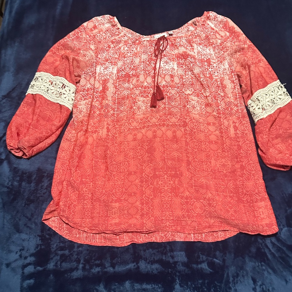Women's coral Boho Top